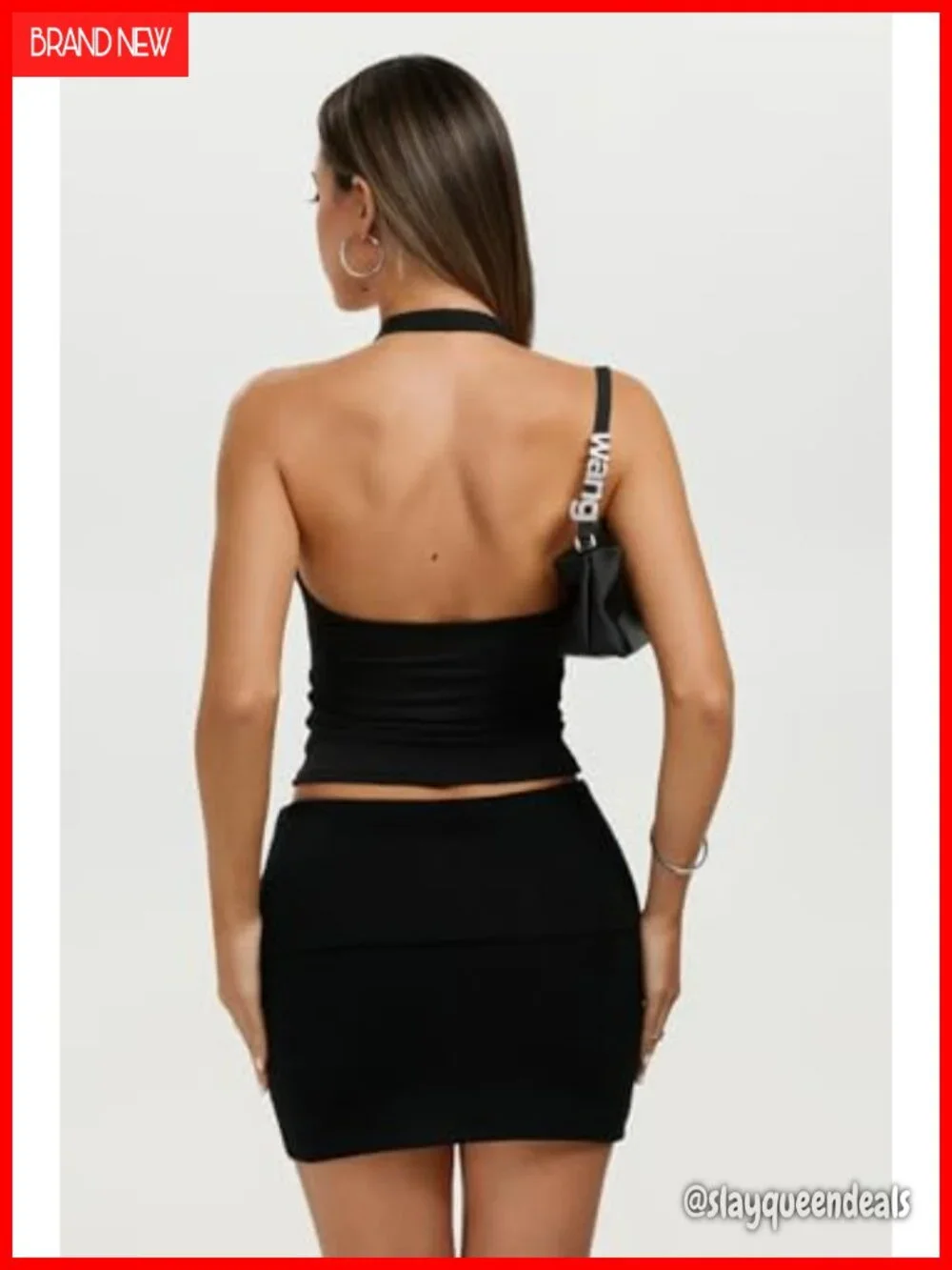 Double Lined Halter Tank Top Backless Cami Y2K Going Out Top